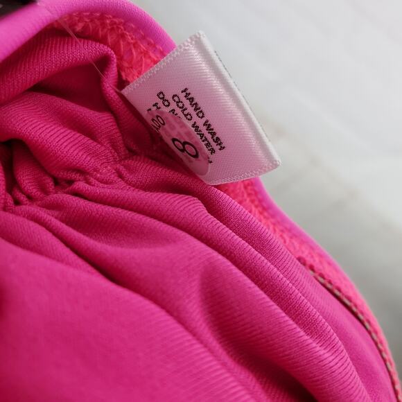 NEW Fredericks of Hollywood Laguna One Shoulder 2 Piece Bikini Set Sz 1X/2X Pink - Picture 9 of 10